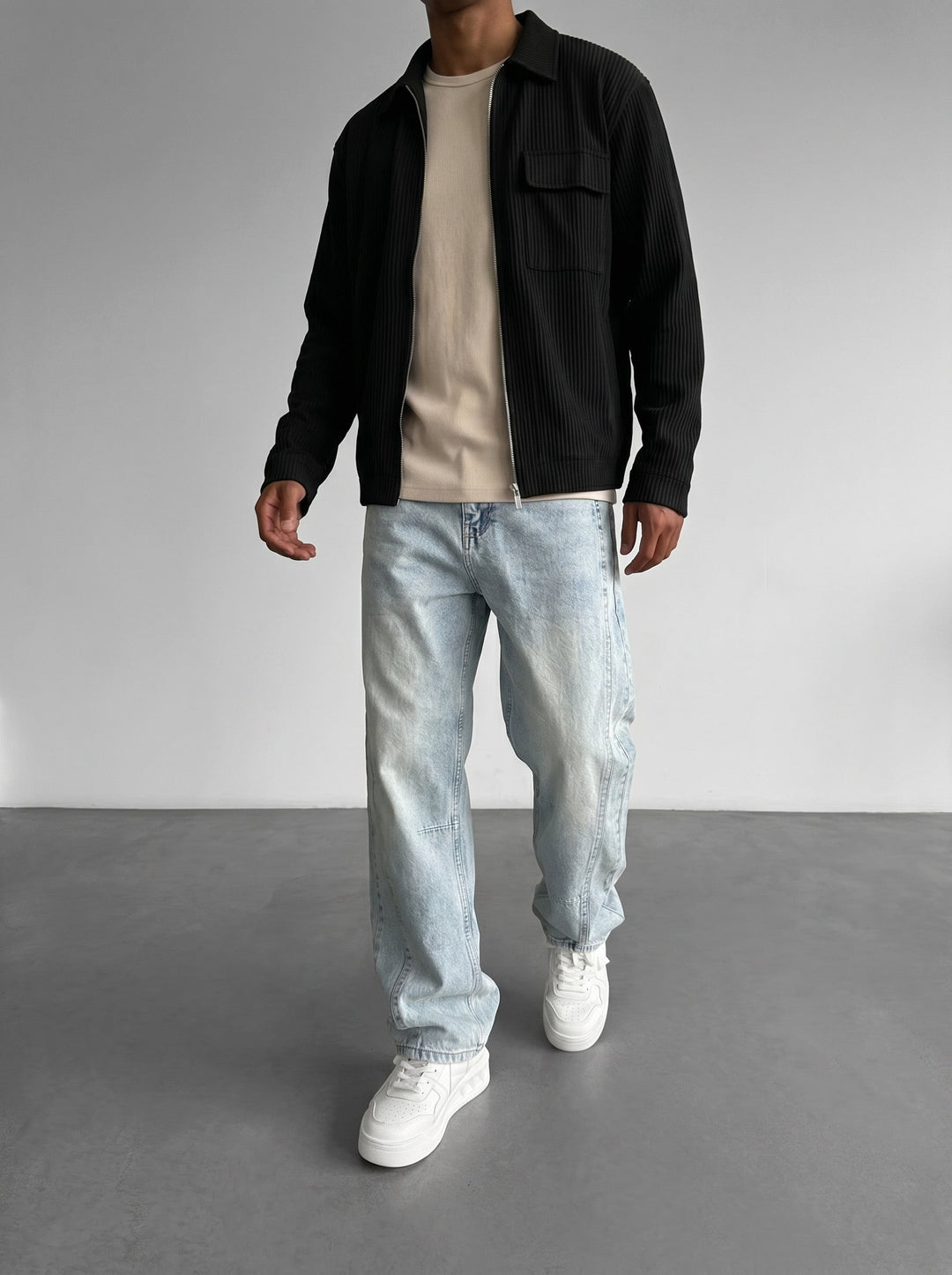 Relax Fit Line Jeans - Ljusblå