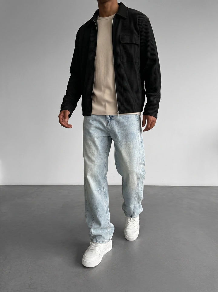 Relax Fit Line Jeans - Ljusblå