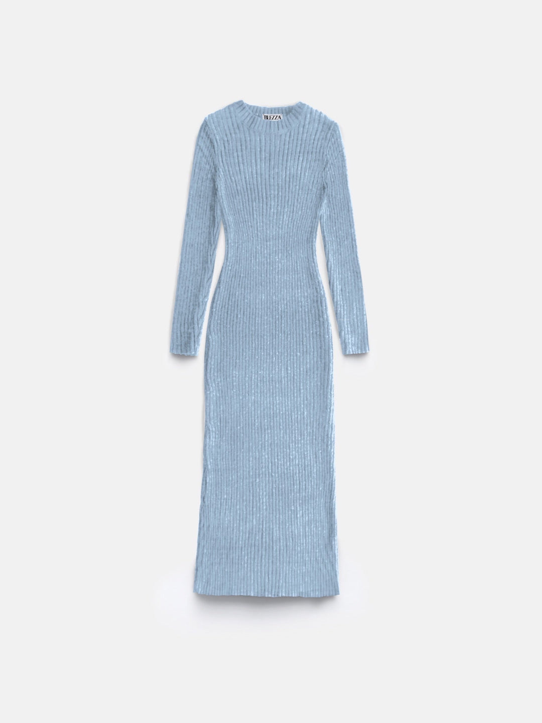 Maxi Stickad Klänning - Babyblå