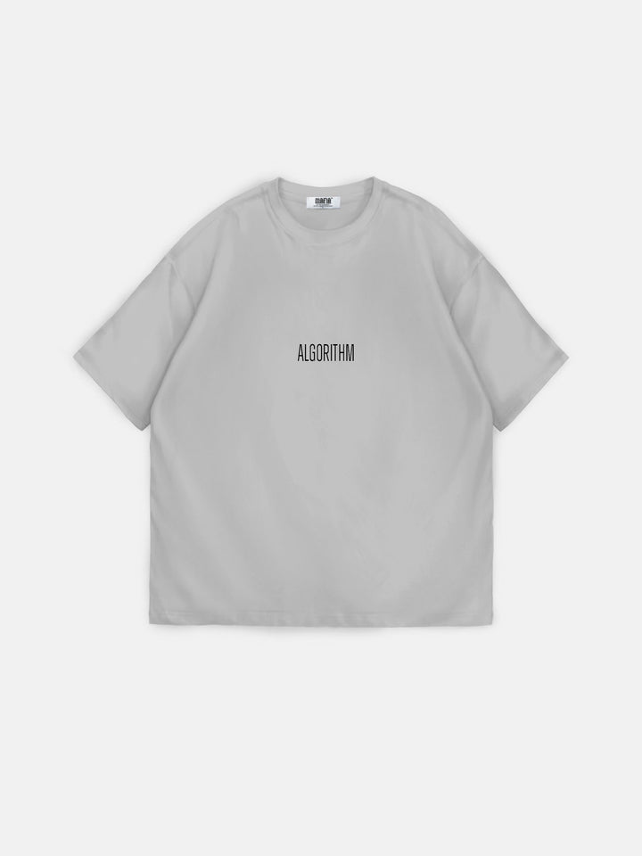 Oversize "Algorithm" T-Shirt - Grå