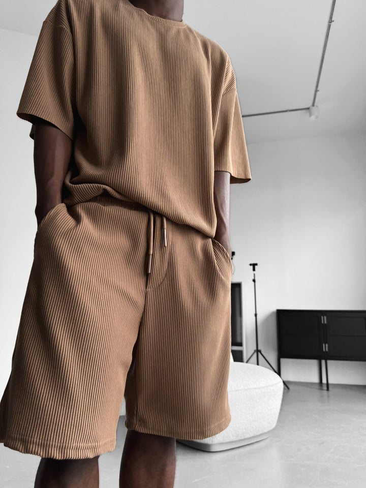 Oversize Cord Tee - Brun
