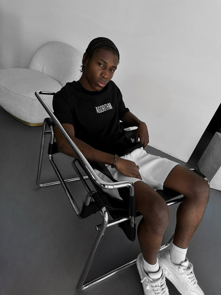 Oversize "Algorithm" T-shirt - Svart och Vit