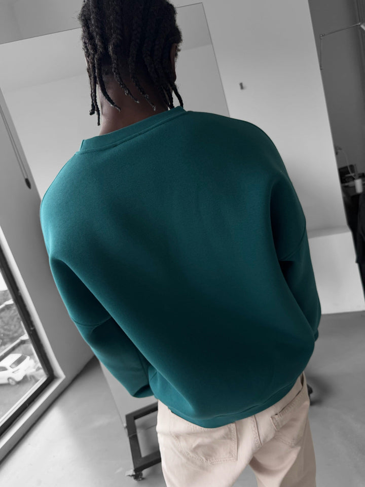 Oversize Basic Tröja - Havsgrön