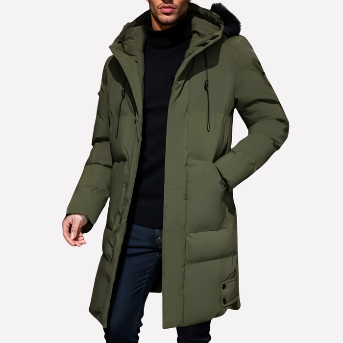 Herr Vadderad Parkas med Justerbar Huva för Vinter
