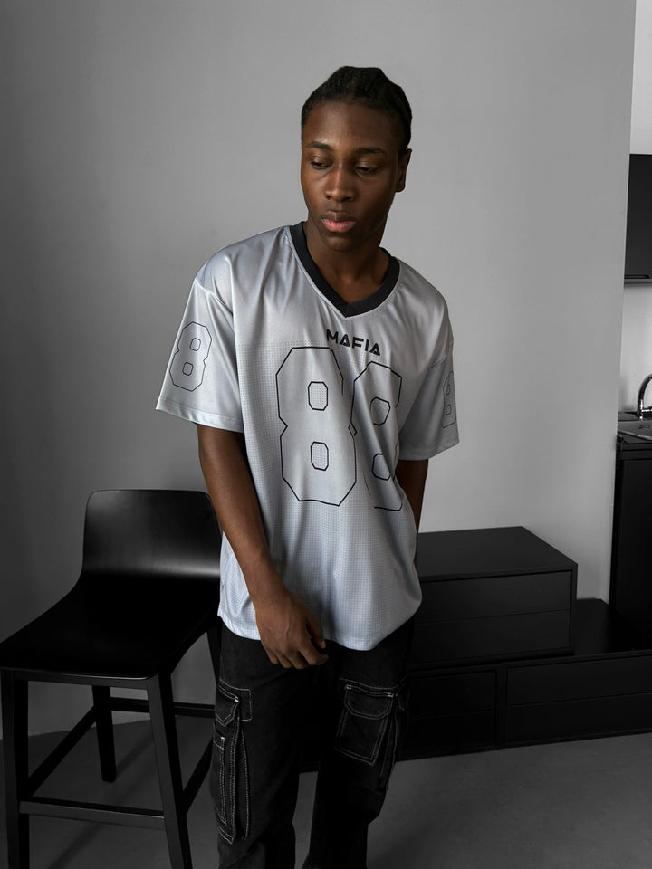 Oversize Varsity Mafia T-Shirt - Grå