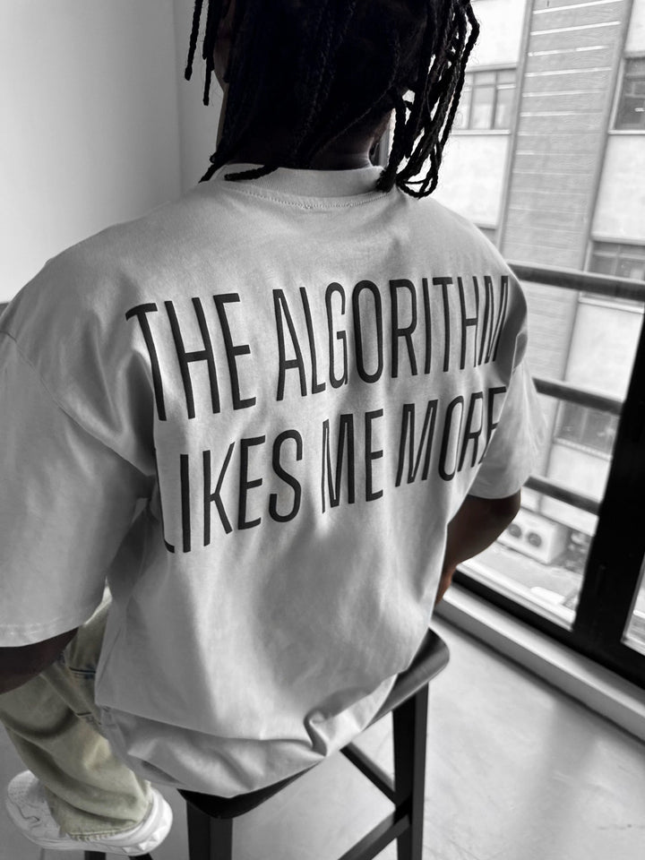 Oversize "Algorithm" T-Shirt - Grå