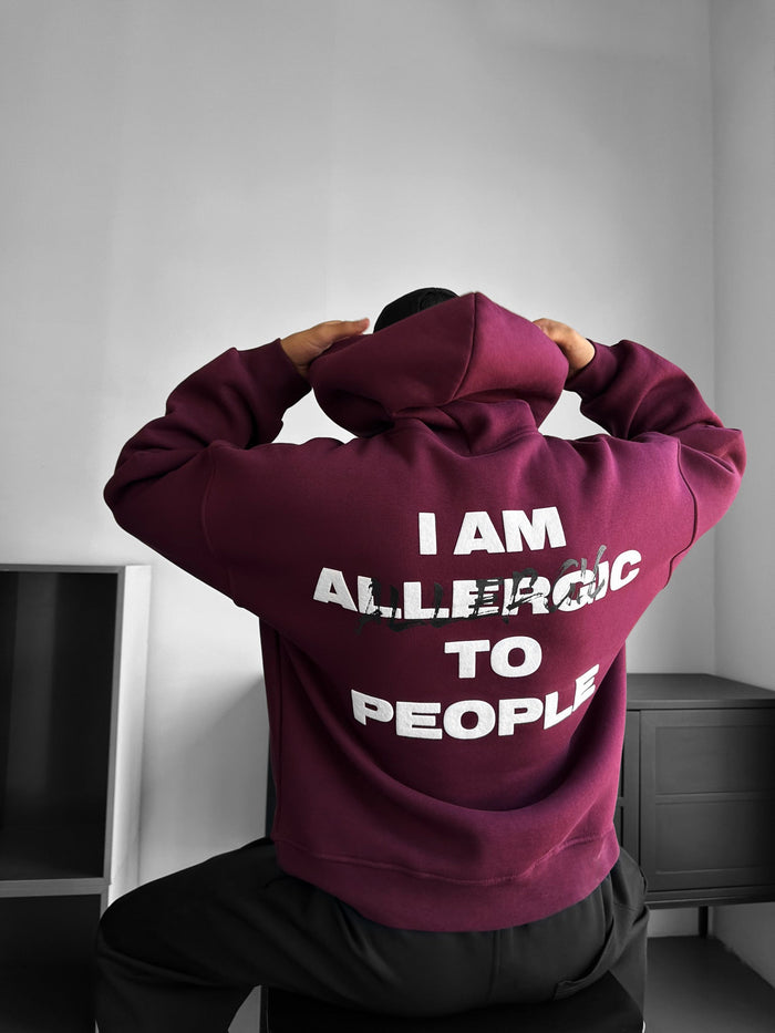 Oversize Allergisk Hoodie - Bordeaux