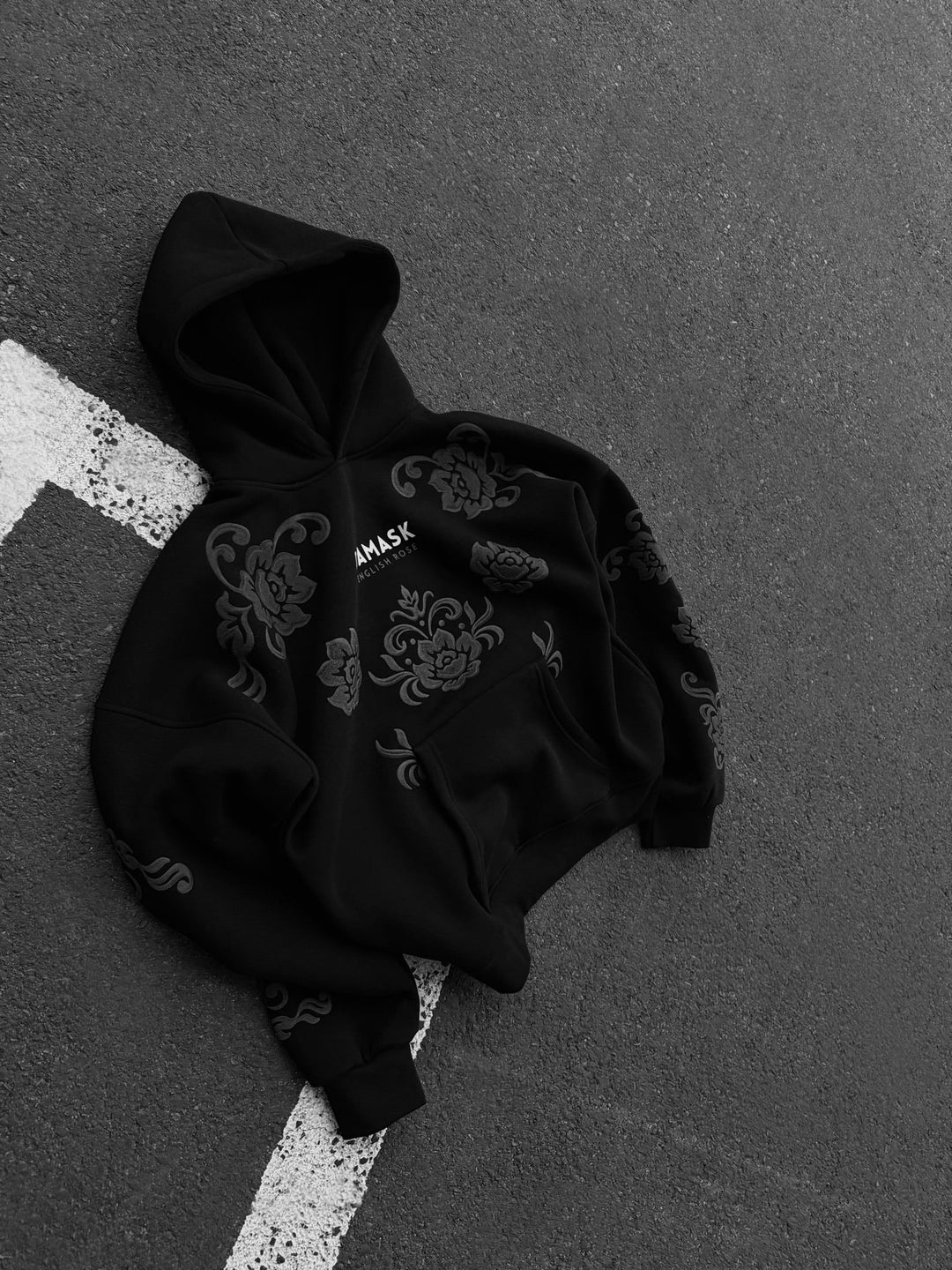 Oversize Damask Hoodie - Svart