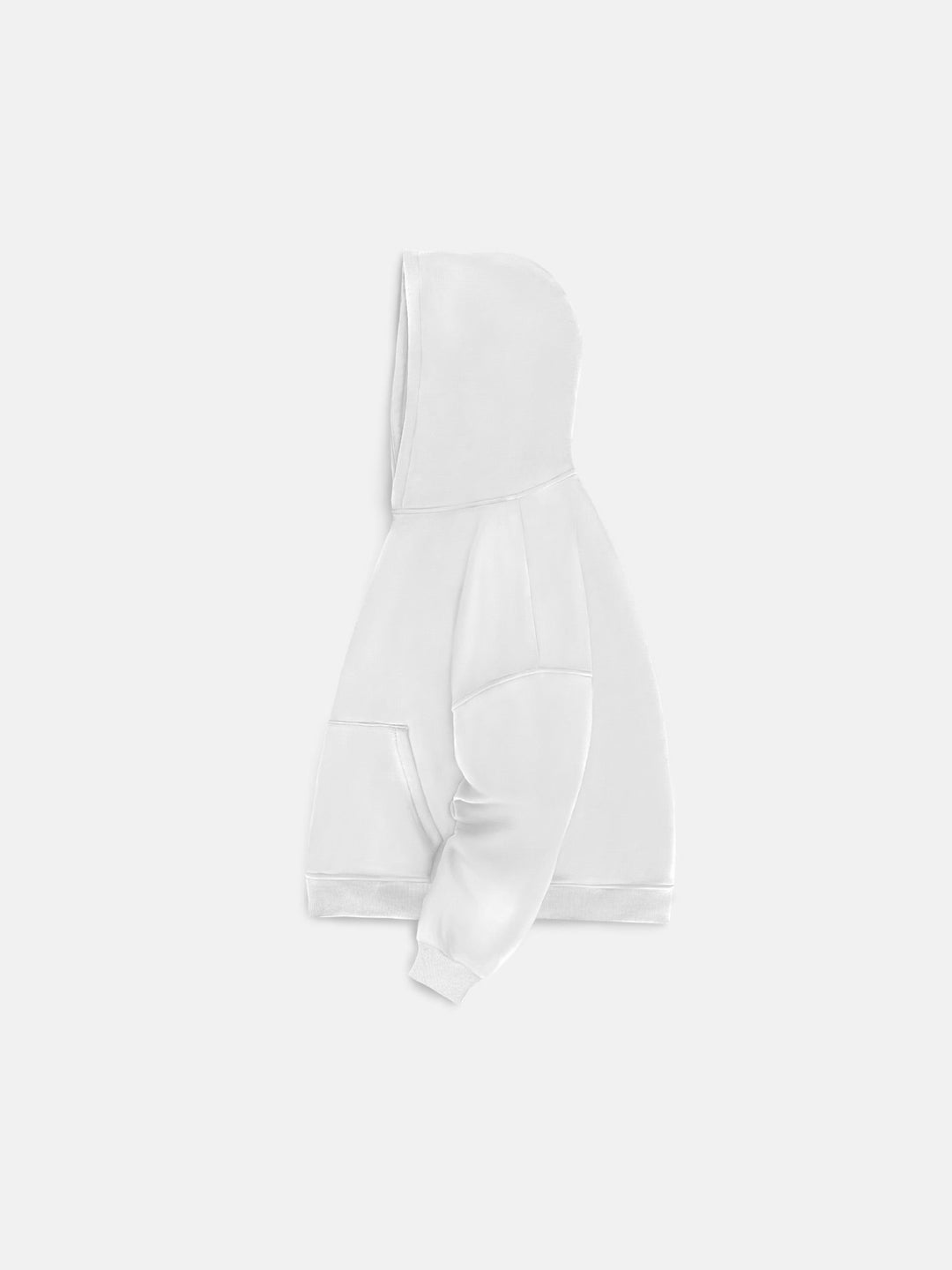 Oversize Basic Hoodie - Vit