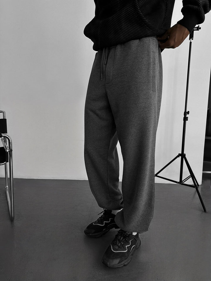 Lös Passform Grundläggande Jogger - Antracit Melange