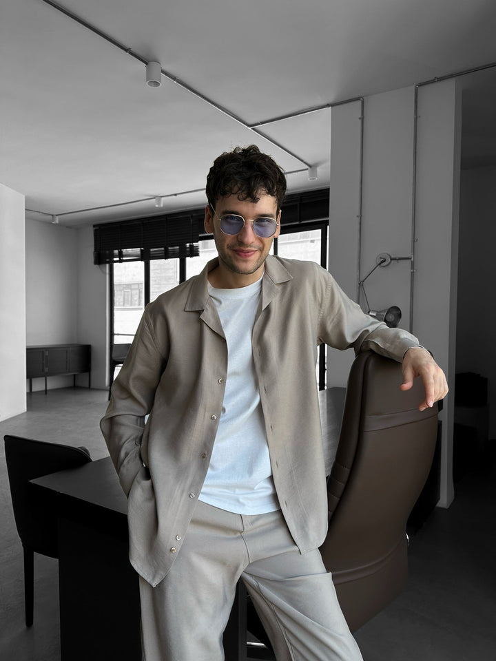 Regular Fit Skjorta - Beige