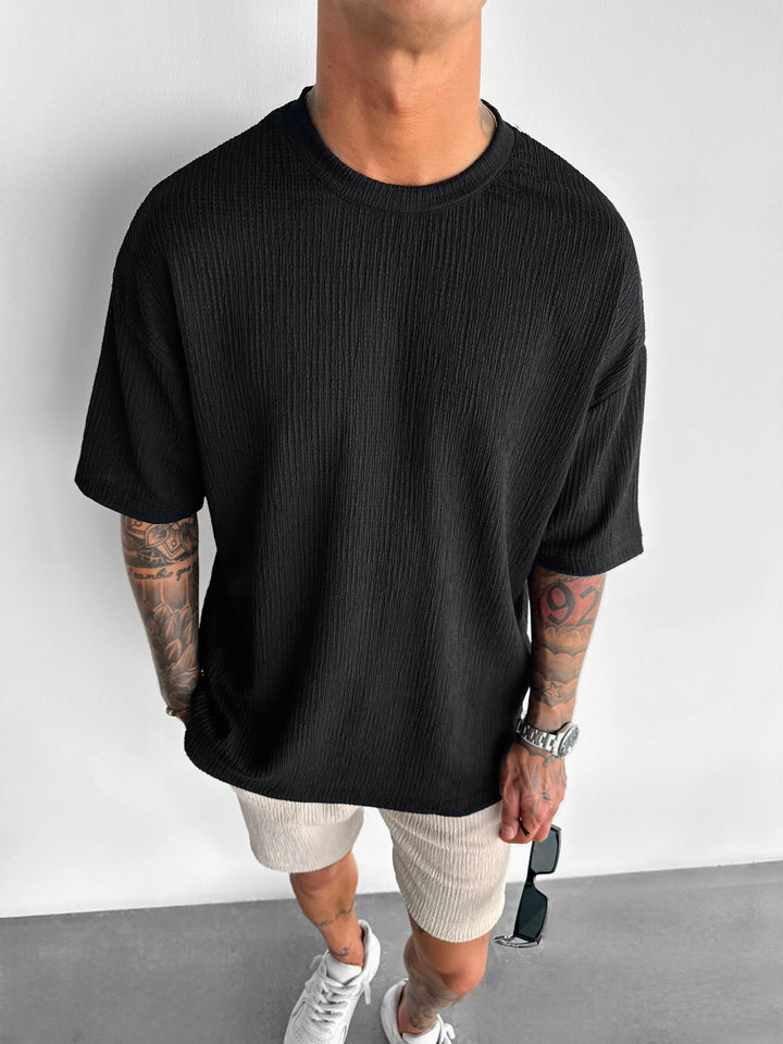 Oversize Crepe T-Shirts - Svart