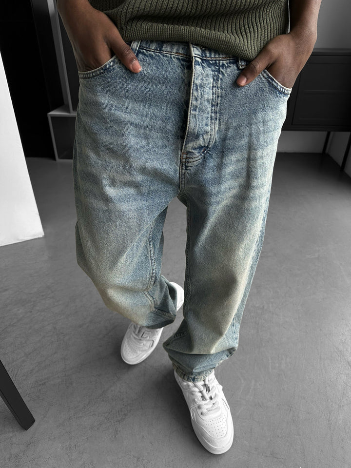 Boyfriend Fit Jeans - Mörkblå
