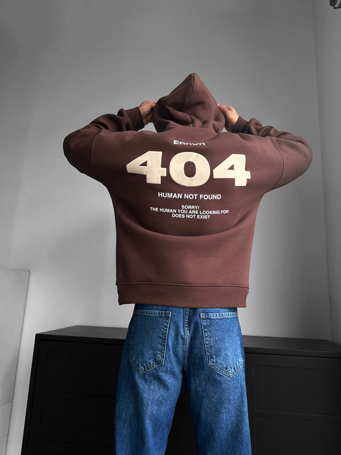 Oversize 404 Hoodie - Brun