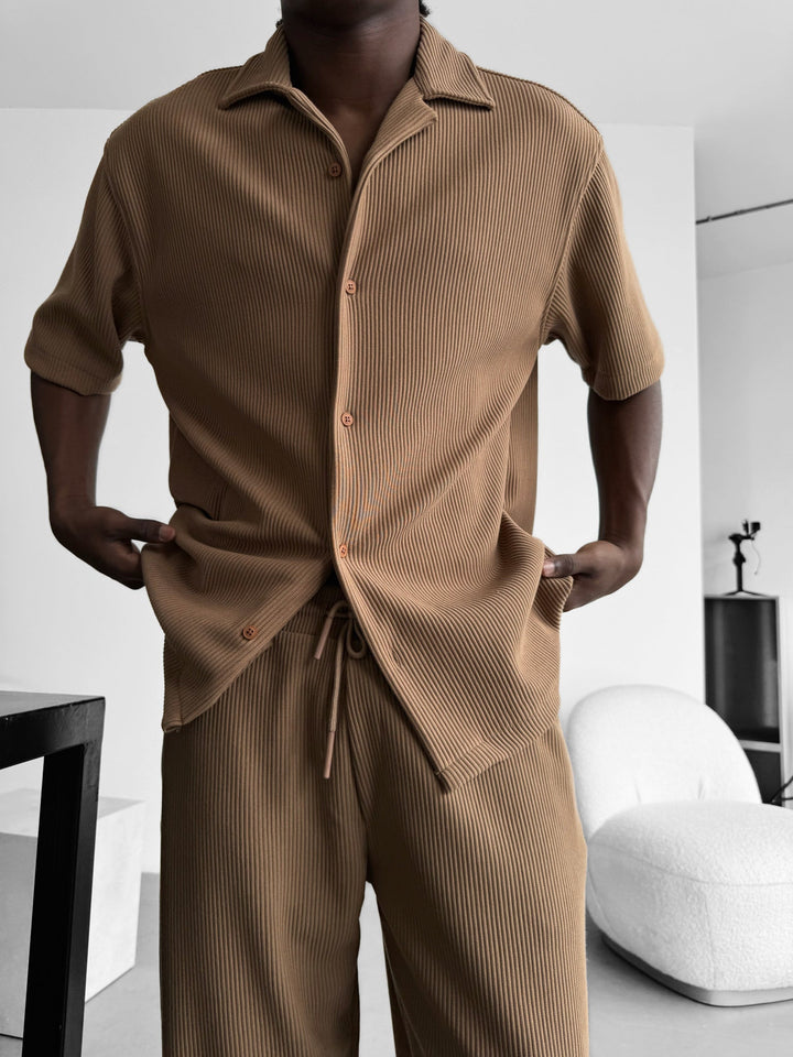 Oversize Cord Skjorta - Brun