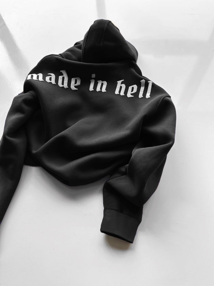 Oversize Made in Hell Hoodie - Svart