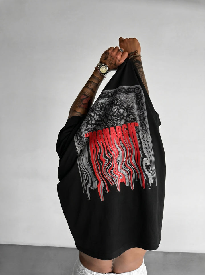Oversize Monarch T-shirt - Svart och Bordeaux