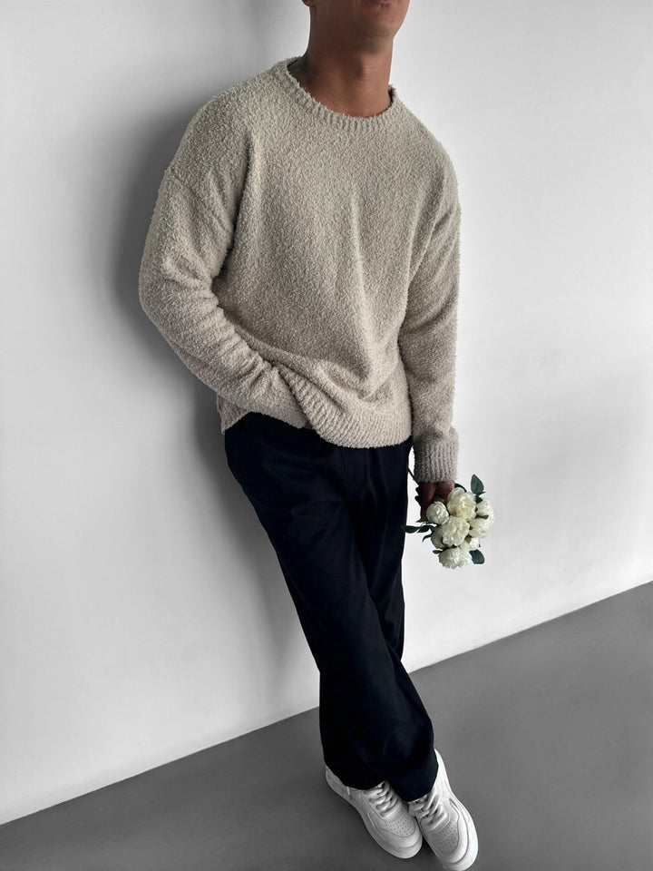 Oversize Plush Pullover - Stone Mocha