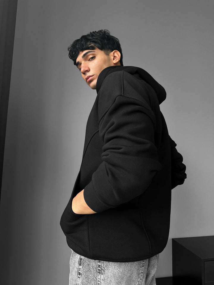 Oversize Stitches Hoodie - Svart