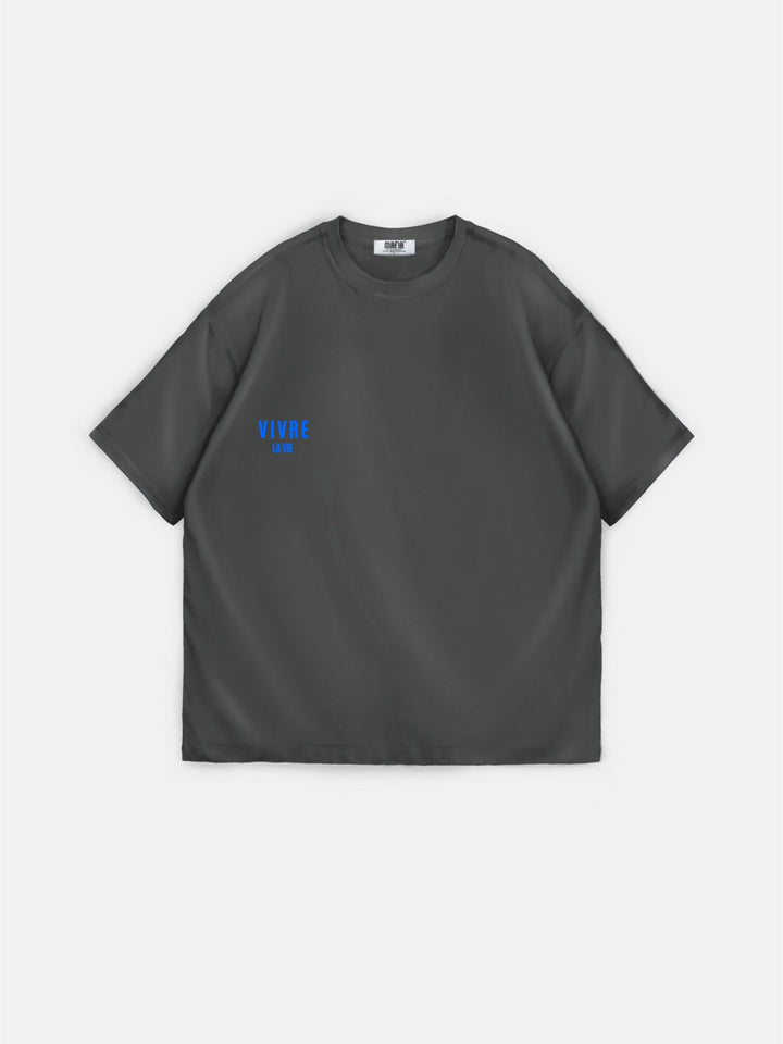 Oversize Vivre la Vie T-shirt - Antracit