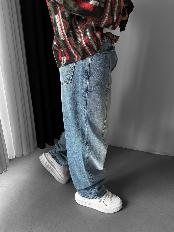 Front Line Baggy Jeans - Ljusblå