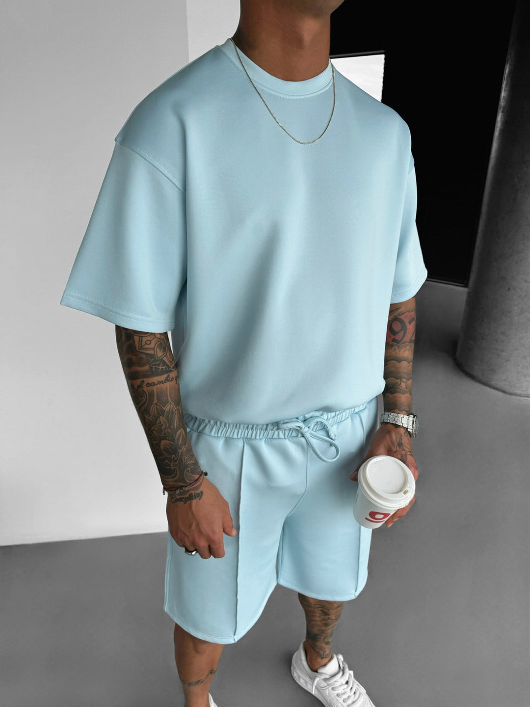 Regular Fit Diver T-shirt - Babyblå