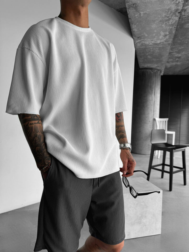 Oversize Cord Tee - Vit