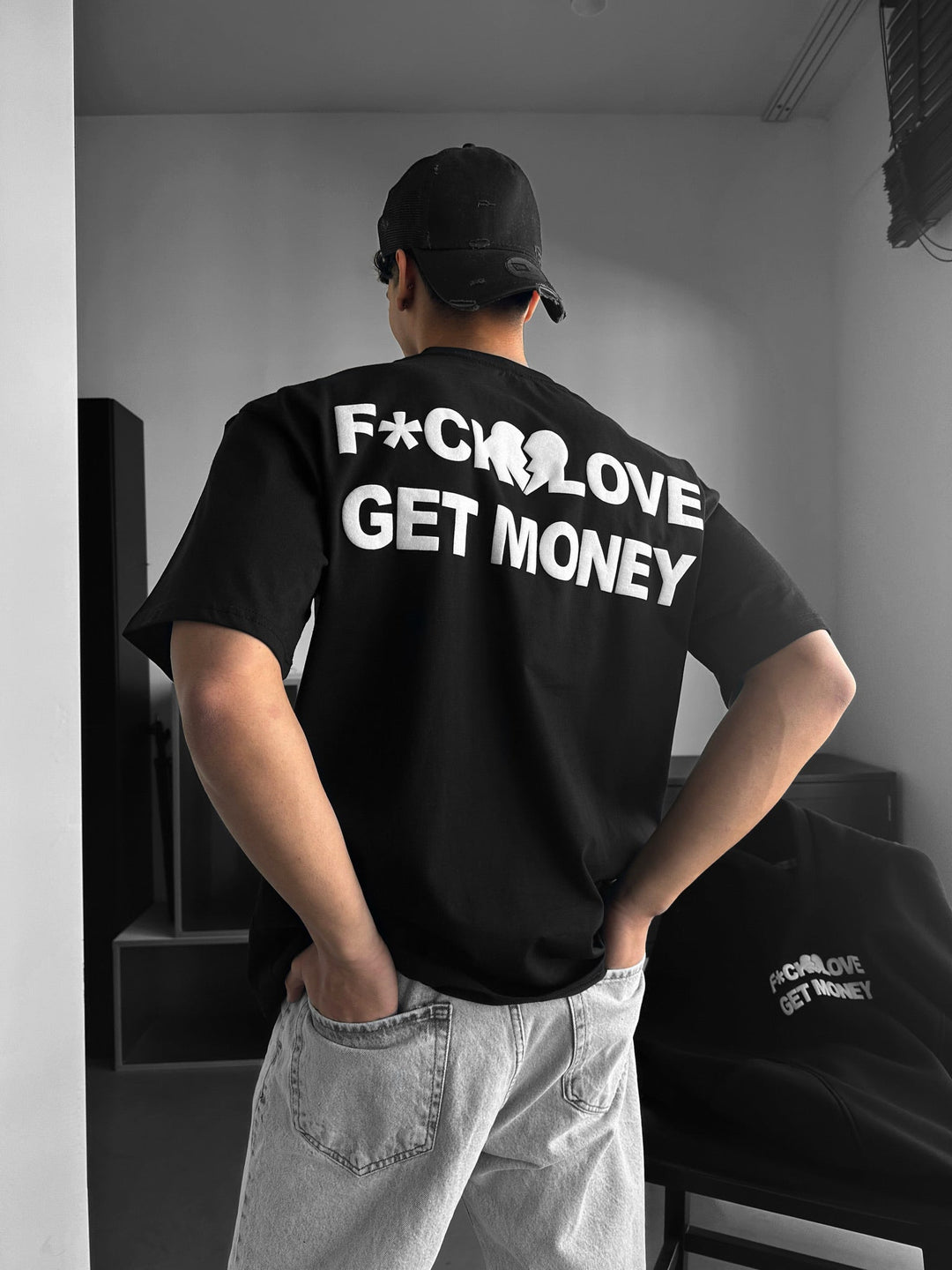 Oversize Get Money T-shirt - Svart