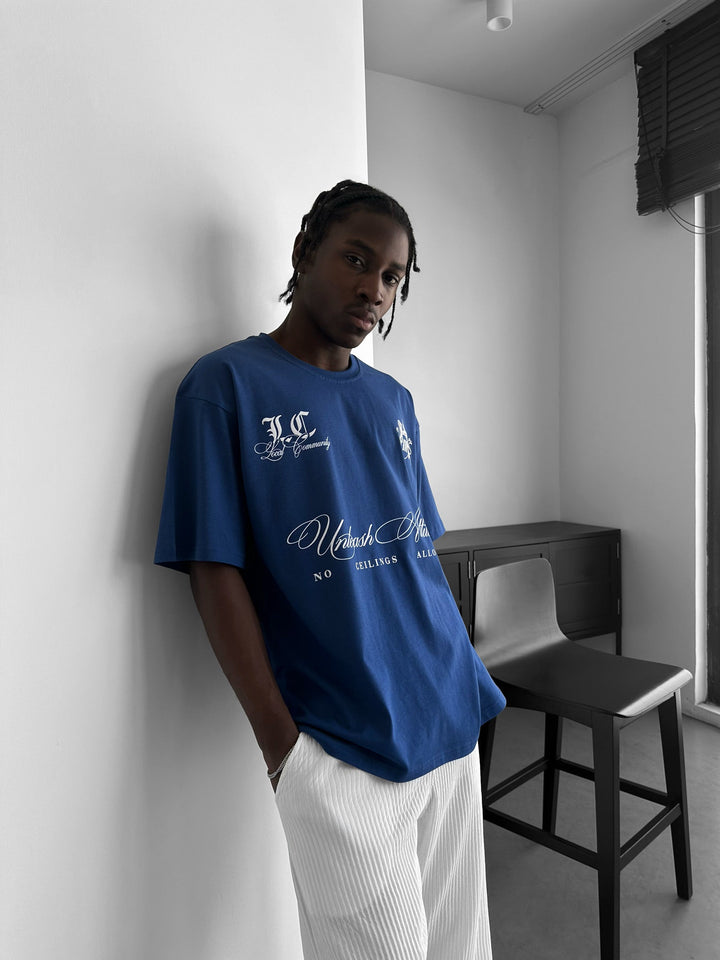 Oversize Lokal T-shirt - Navy Peony