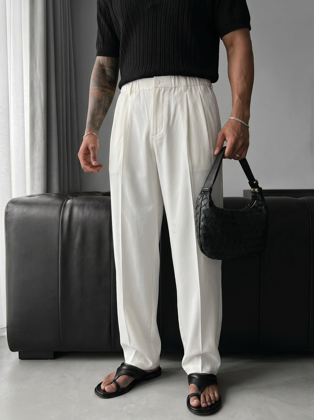Baggy Chino Byxor - Ecru
