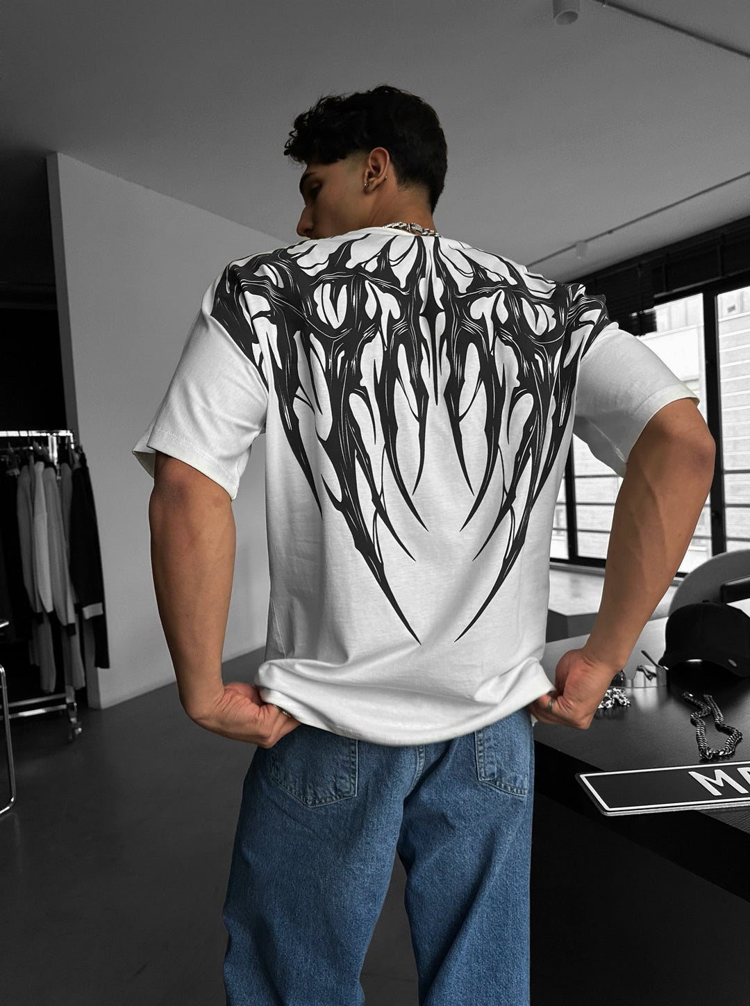 Oversize Tribal T-shirt - Ecru
