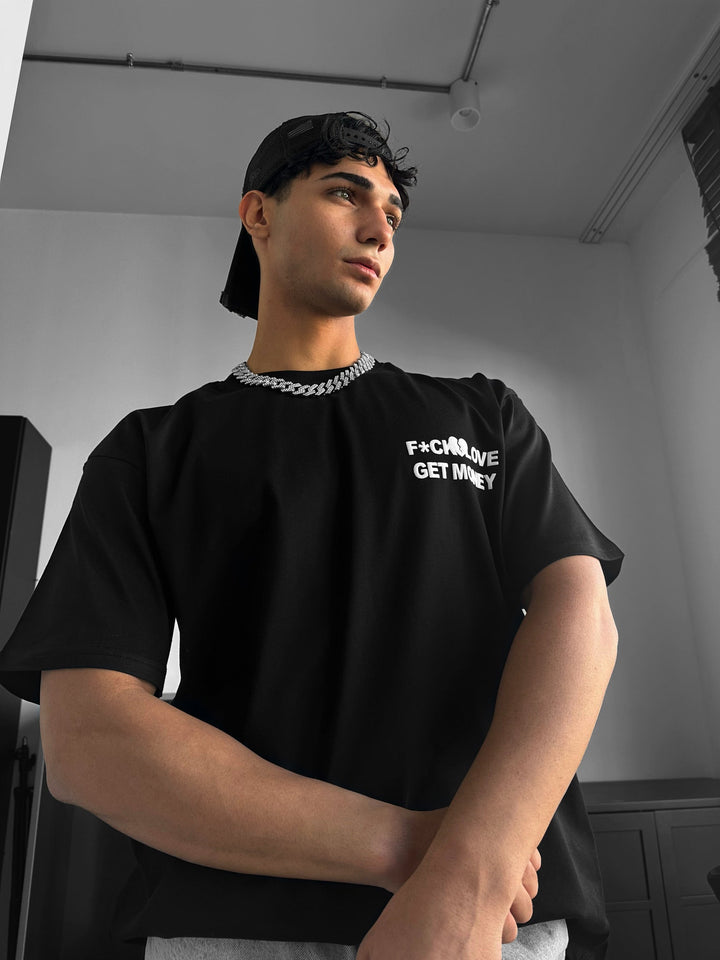 Oversize Get Money T-shirt - Svart