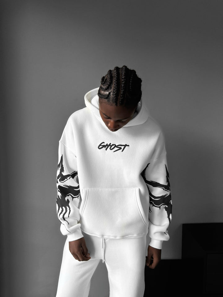 Oversize Ghost Hoodie - Vit