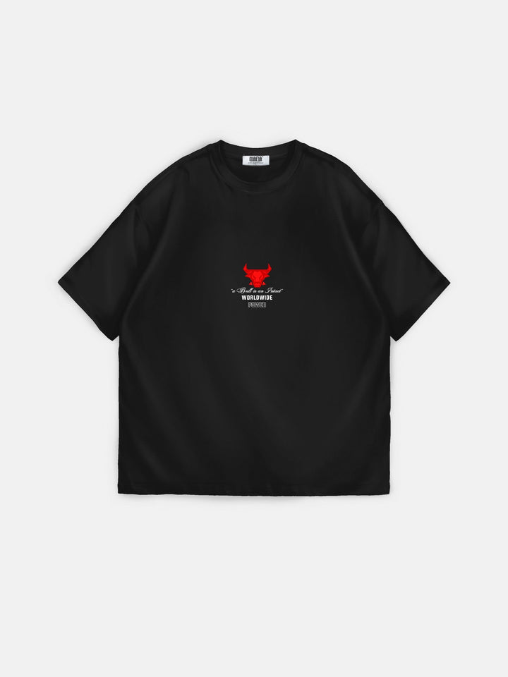 Oversize Bull Världen T-shirt - Svart och Röd