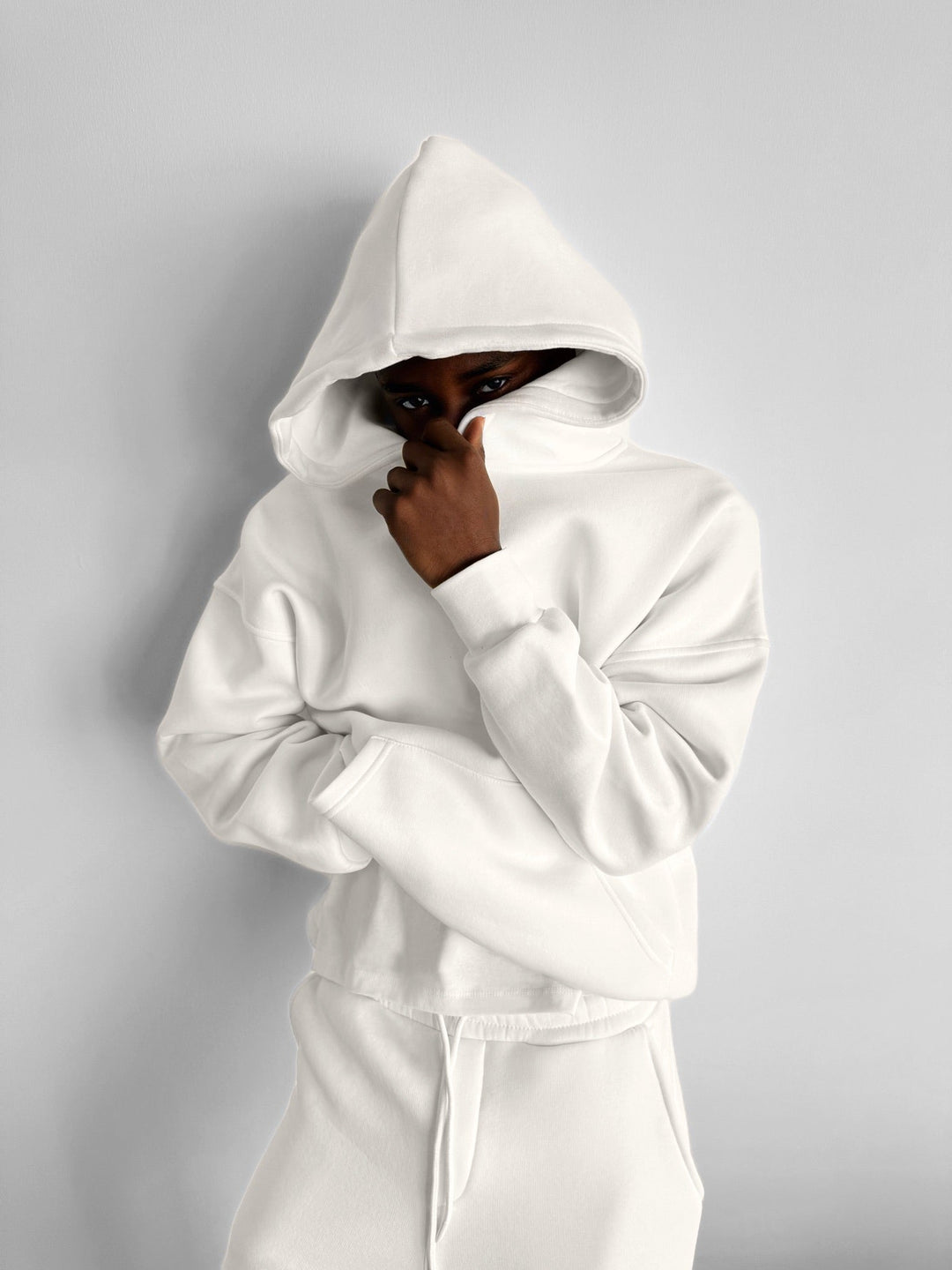 Oversize Basic Hoodie - Vit