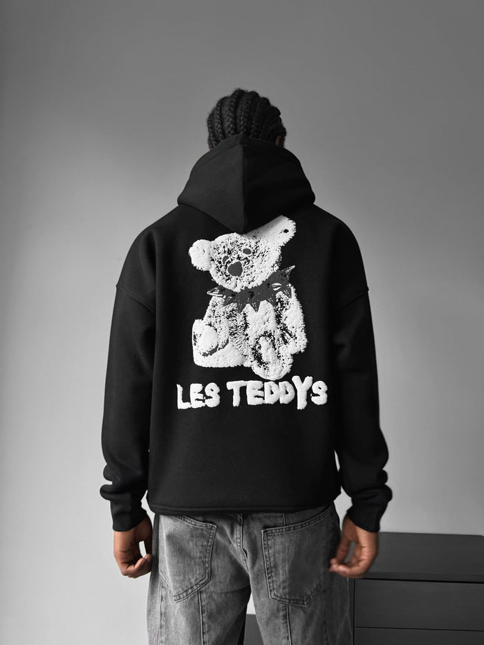 Oversize 'Les Teddys' Hoodie - Svart