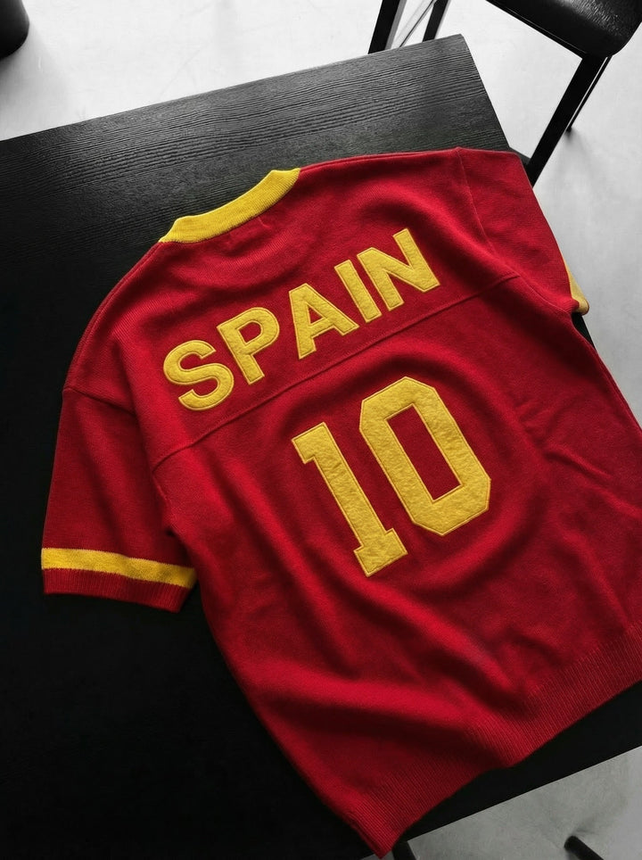 Oversize Spanien Knit T-shirt - Röd