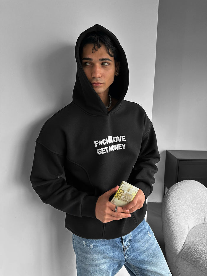 Oversize Get Money Hoodie - Svart