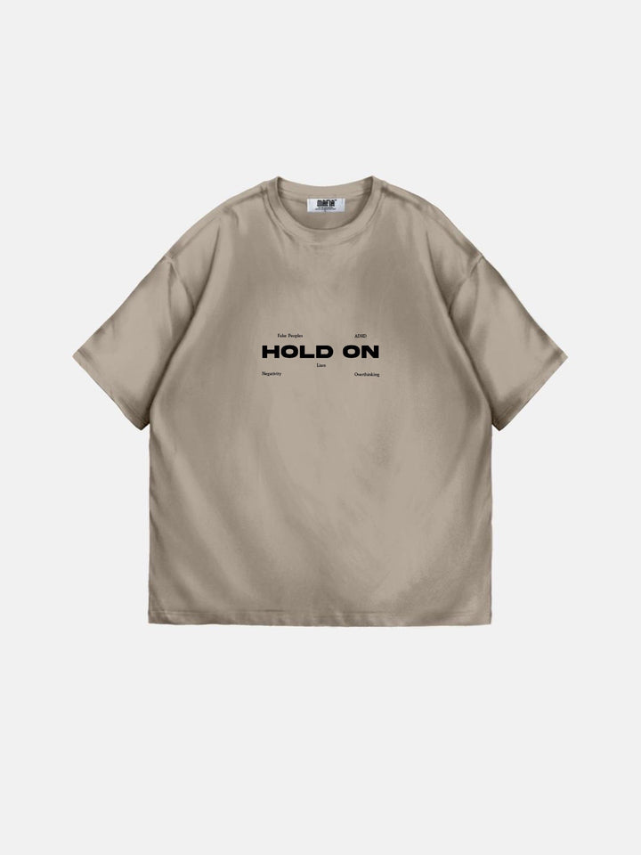 Oversize "Hold On" T-shirt - Beige