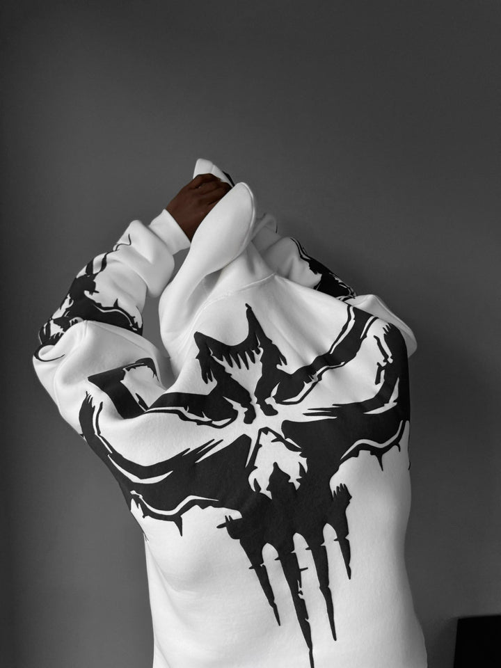 Oversize Ghost Hoodie - Vit