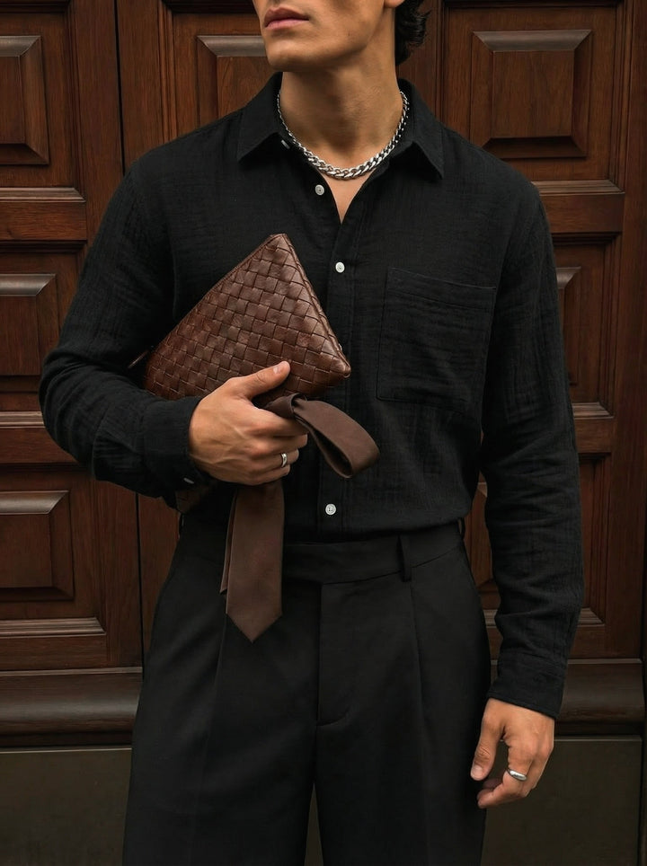 Oversize Muslin Skjorta - Svart
