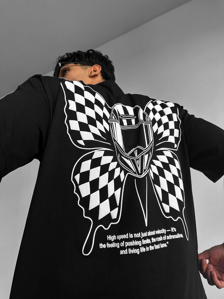Oversize Butterfly Helmet T-shirt - Svart