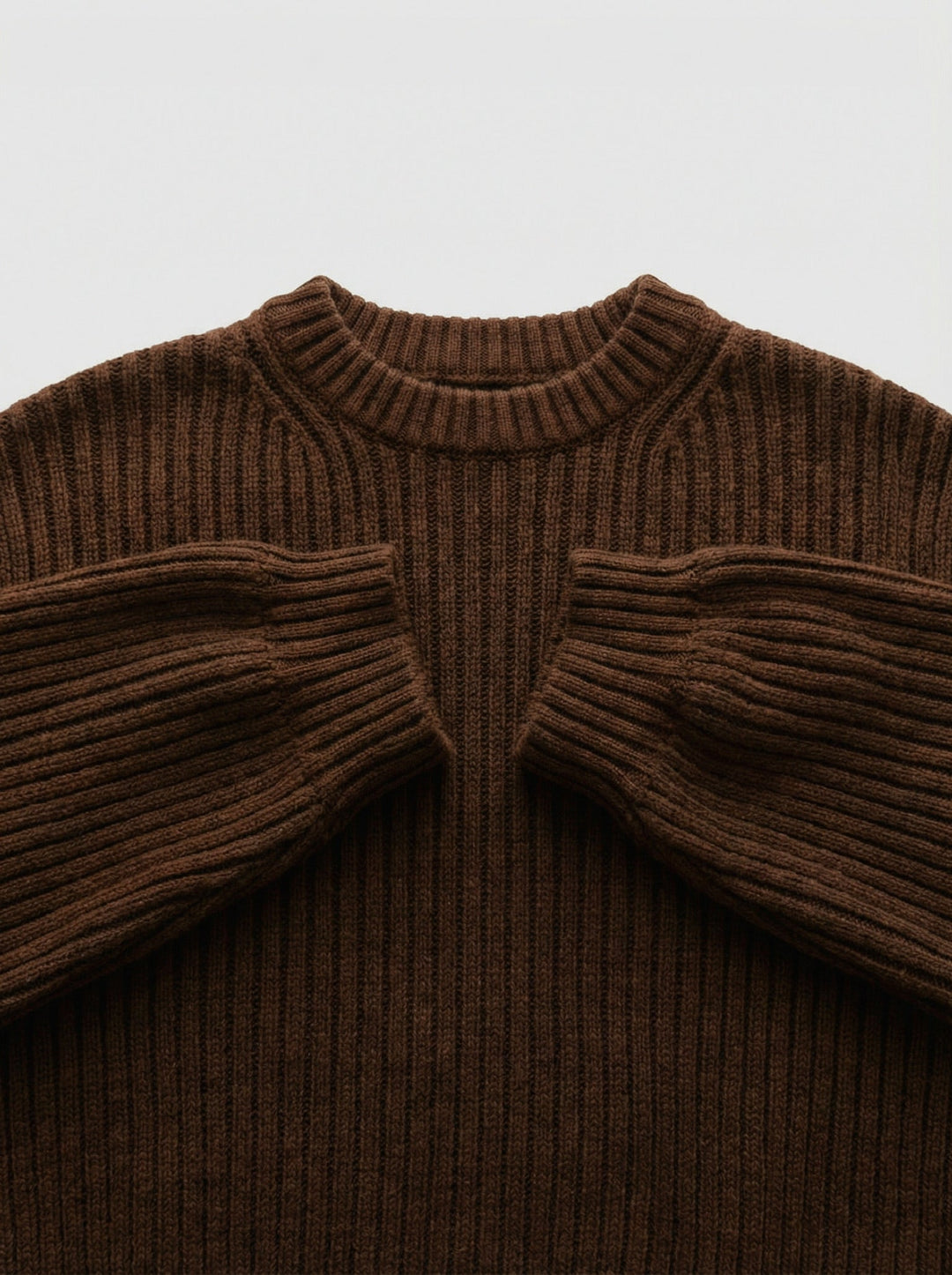 Lös Passform Randig Struktur Pullover - Mörk Brun