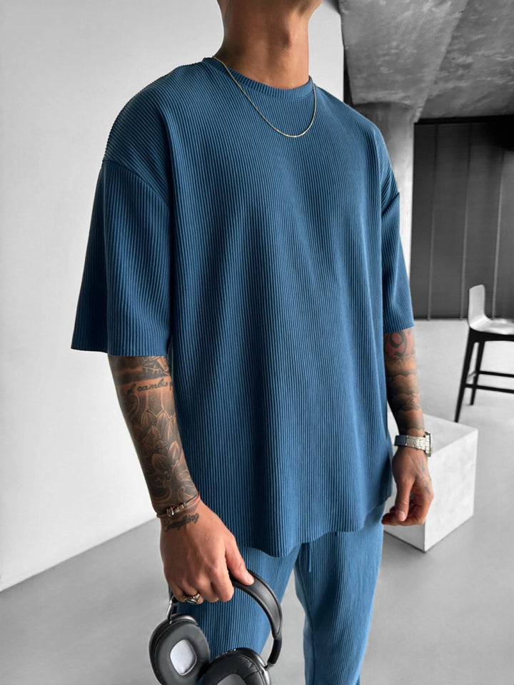 Oversize Cord Tee - Indigo