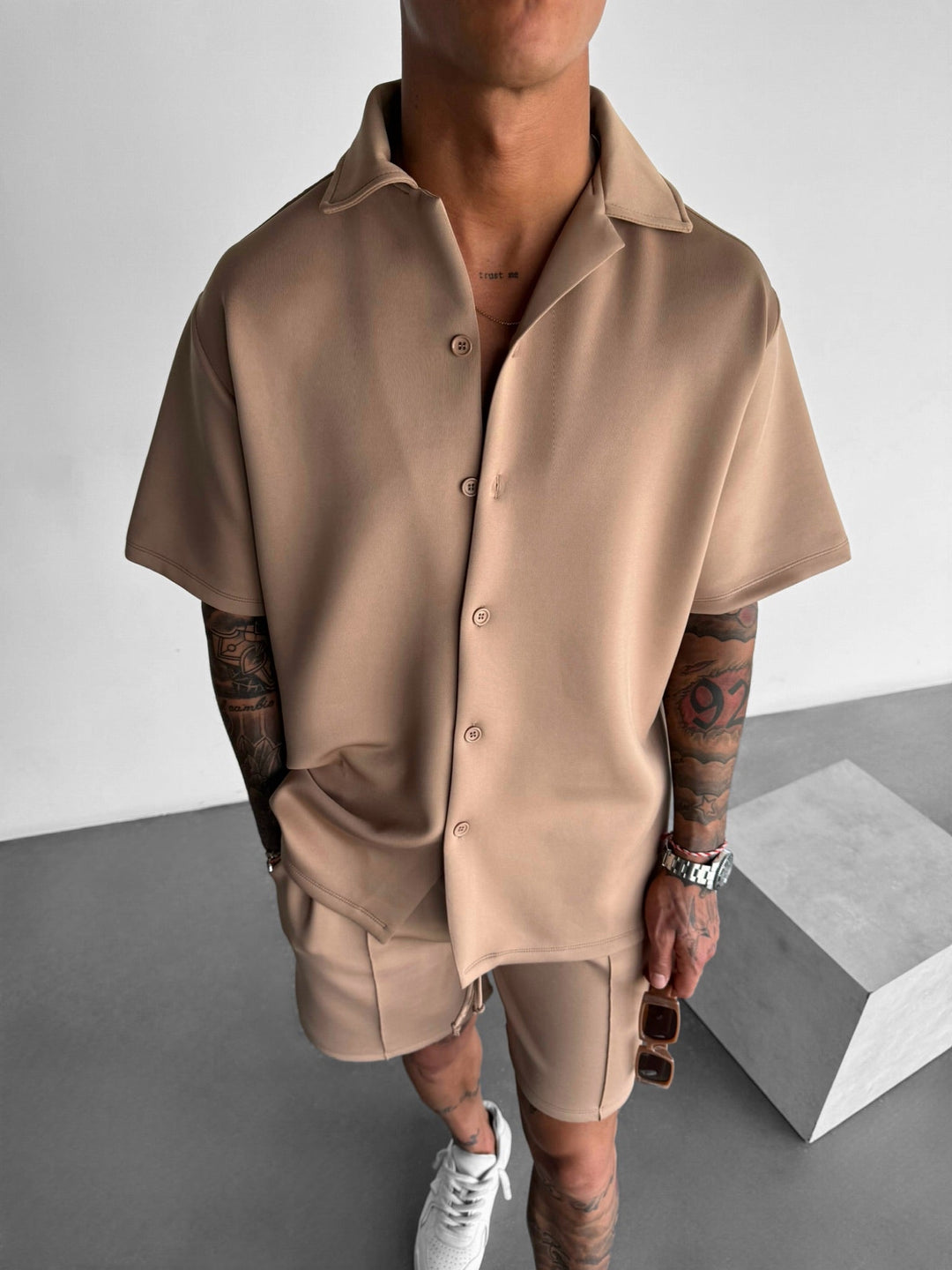 Oversize Dykarskjorta - Beige