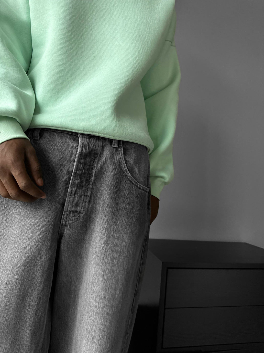Oversize Basic Sweater - Misty Jade