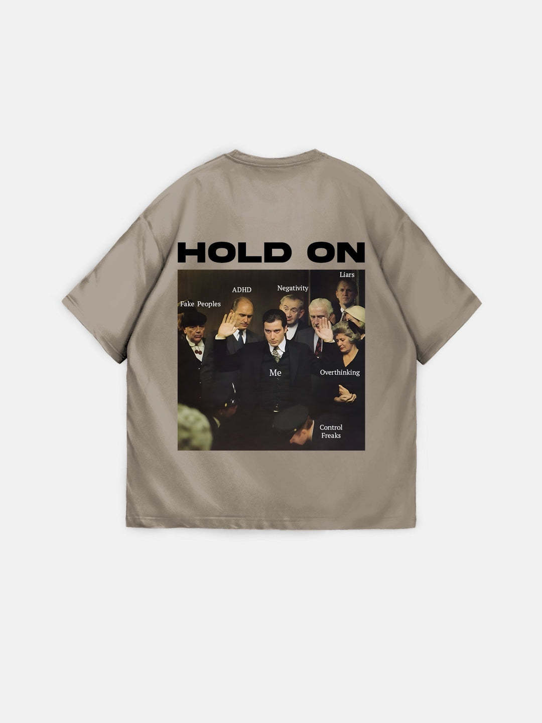 Oversize "Hold On" T-shirt - Beige