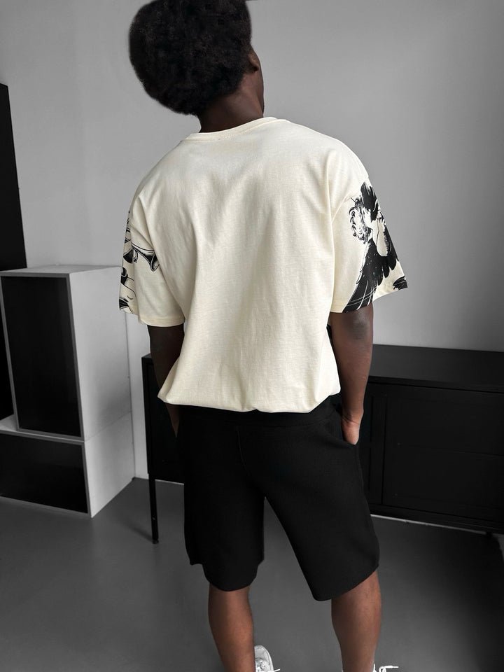 Oversize Guardian Angels T-Shirt - Antik Vit