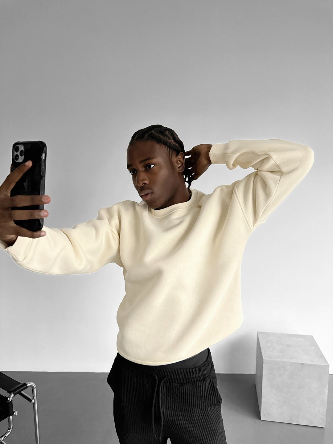 Oversize Basic Sweater - Antik Vit