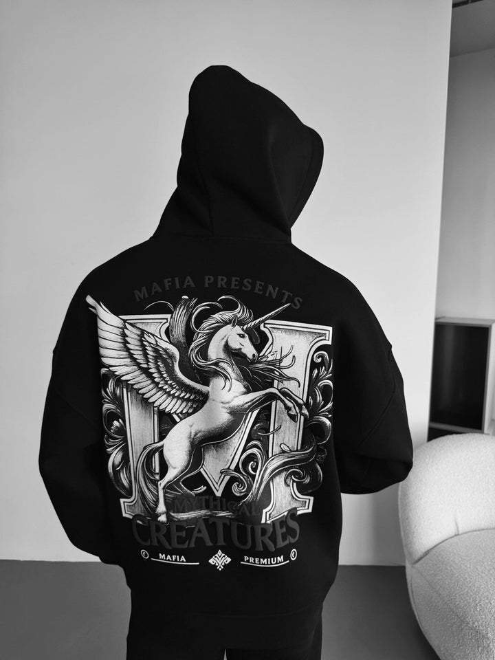 Oversize Creatures Hoodie - Svart